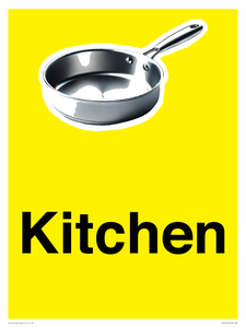 Kitchen Dementia Friendly signs yellow